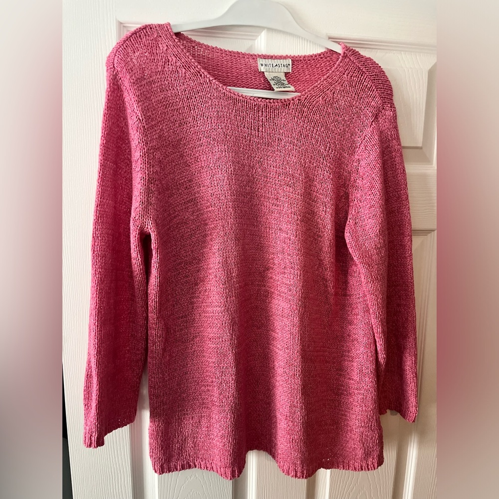 White Stag Women's Sweater in Vibrant Pink Size L